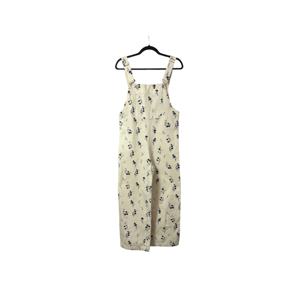 NWT! White Floral ZARA Jackie Jumpsuit Denim Overalls
